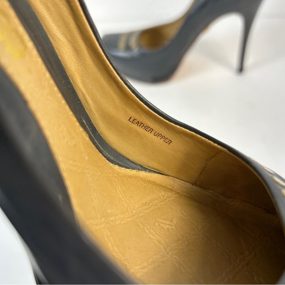 L.A.M.B. Black Heels with Gold Detailing 6.5 - Picture 6 of 8